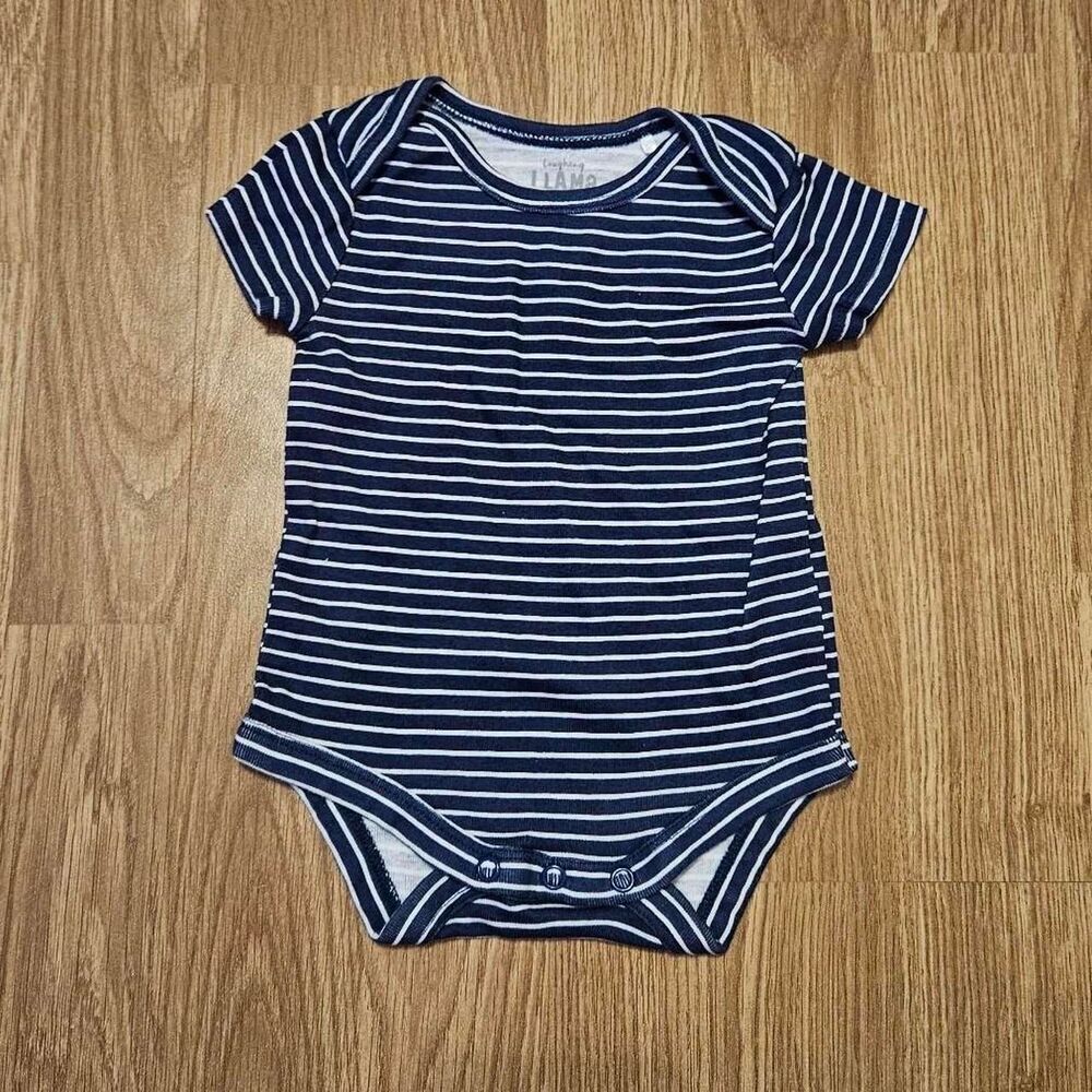 Laughing Lama Navy and White Bodysuit Size 3 Months